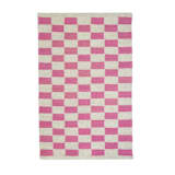 "Zapotec Pink and Ivory Checkered Rug, Size 2'x3'" - Accent Rugs in pink by Archive New York