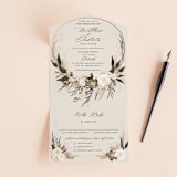 "Botanical Edge" - Savvy Wedding Invitations in Latte by Susan Moyal - Open