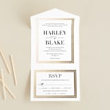"Gilded Frame" - Savvy Wedding Invitations in Golden by Stacey Meacham - Open