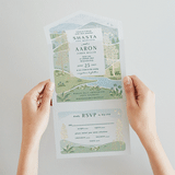 "Mountaintop" - Savvy Wedding Invitations in Evergreen by Paper Sun Studio - Foil Interior