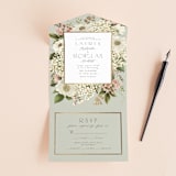 "Floral Tribute" - Savvy Wedding Invitations in Moss by Chris Griffith - Open