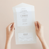 "Moderne" - Savvy Wedding Invitations in Alabaster by Pixel and Hank - Foil Interior