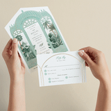 "The Greenhouse" - Savvy Wedding Invitations in Seagreen by Elly - Animated View