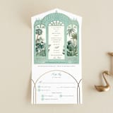 "The Greenhouse" - Savvy Wedding Invitations in Seagreen by Elly - Open