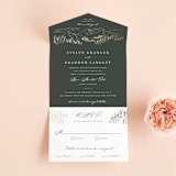 "Peaks" - Savvy Wedding Invitations in Hunter by Sarah Brown - Open