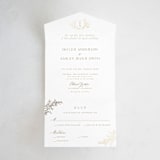"floral crest" - Savvy Wedding Invitations in Champagne by Cass Loh - Open