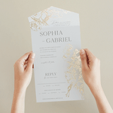"mon amour" - Savvy Wedding Invitations in Hope Floats by Design Lotus - Foil Interior