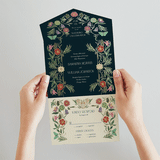 "Gilded Tapestry" - Savvy Wedding Invitations in Midnight Garden by Simona Camp - Foil Interior
