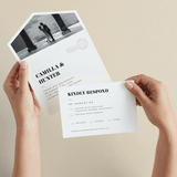 "Golden Stamp" - Savvy Wedding Invitations in Snow by FRANI - Animated View