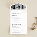 "Golden Stamp" - Savvy Wedding Invitations in Snow by FRANI - Open