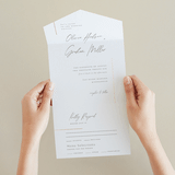 "Simple Lines" - Savvy Wedding Invitations in Snow by Michelle Taylor - Foil Interior