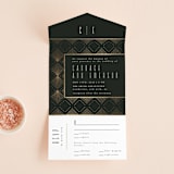 "Deco pattern" - Savvy Wedding Invitations in Onyx by Ana de Sousa - Open