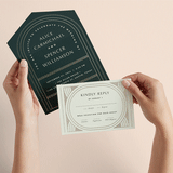 "deco arch" - Savvy Wedding Invitations in Fir by Kindred Fields - Animated View