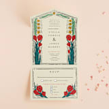 "Deco Spring Florals" - Savvy Wedding Invitations in Birch by Shiny Penny Studio - Open