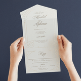 "Simple Art Nouveau" - Savvy Wedding Invitations in Cream by Katie Zimpel - Foil Interior