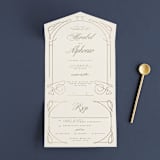 "Simple Art Nouveau" - Savvy Wedding Invitations in Cream by Katie Zimpel - Open