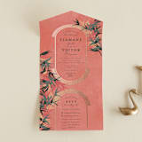 "Birds of Paradise" - Savvy Wedding Invitations in Coral by Julie Hebert - Open