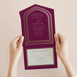 "Amber Palace" - Savvy Wedding Invitations in Garnet by Chris Griffith - Foil Interior