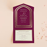 "Amber Palace" - Savvy Wedding Invitations in Garnet by Chris Griffith - Open