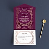 "Zardozi" - Savvy Wedding Invitations in Amethyst by Mansi Verma - Open