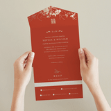 "Abstract Flora" - Savvy Wedding Invitations in Lava by Stellax Creative - Foil Interior