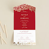 "Garden Vines" - Savvy Wedding Invitations in Ruby by Yaling Hou Suzuki - Open