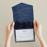 "Aspen" - Savvy Wedding Invitations in Midnight by Kristie Kern - Foil Interior