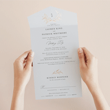 "Natural Monogram" - Savvy Wedding Invitations in Porcelain by Jennifer Postorino - Foil Interior