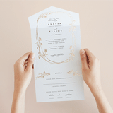 "Floral Enlace" - Savvy Wedding Invitations in Blanc by Pati Cascino - Foil Interior