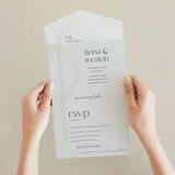 "Curves" - Savvy Wedding Invitations in Chiffon by Amy Payne - Foil Interior