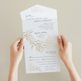 "KEIRAH" - Savvy Wedding Invitations in Pearl by Melanie Kosuge - Foil Interior