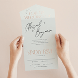 "Together" - Savvy Wedding Invitations in Cream Puff by Pixel and Hank - Foil Interior