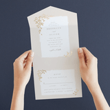 "Everly" - Savvy Wedding Invitations in Latte by Kristie Kern - Foil Interior