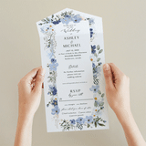 "Layered florals" - Savvy Wedding Invitations in Serenity by Susan Moyal - Foil Interior