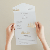 "Vista" - Savvy Wedding Invitations in Fallen Snow by Robin Ott - Foil Interior