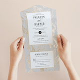"Modern Marble" - Savvy Wedding Invitations in Cloud by Kelly Schmidt - Foil Interior
