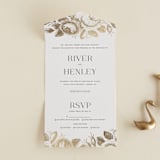 "Beloved" - Savvy Wedding Invitations in Mist by Design Lotus - Open