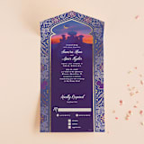 "Whole New World from Disney's Aladdin" - Savvy Wedding Invitations in Aubergine by Creo Study - Open