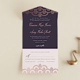 "Captivating" - Savvy Wedding Invitations in Plum by Design Lotus - Open