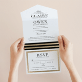 "Deluxe" - Savvy Wedding Invitations in Tuxedo by Jennifer Postorino - Foil Interior