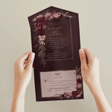 "Verdigris" - Savvy Wedding Invitations in Rose by Susan Moyal - Foil Interior