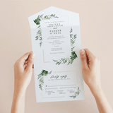 "Framed in Ferns" - Savvy Wedding Invitations in Petal by Kristie Kern - Foil Interior