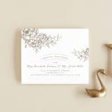 "Engraved Flowers" - Savvy Wedding Invitations in Cotton by Phrosné Barwood - FREE Recipient Addressing