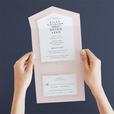 "Love Story" - Savvy Wedding Invitations in Rose by Jennifer Postorino - Foil Interior