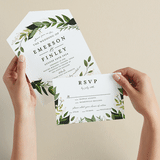 "Vines of Green" - Savvy Wedding Invitations in Fern by Susan Moyal - Animated View