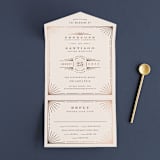 "Art Deco Border" - Savvy Wedding Invitations in Blush by Hooray Creative - Open