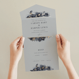 "Enchanted Blooms" - Savvy Wedding Invitations in Midnight by Lori Wemple - Foil Interior