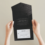 "Chicago" - Savvy Wedding Invitations in Onyx by Erin Deegan - Foil Interior