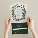 "evergreen" - Savvy Wedding Invitations in Shamrok by Leah Bisch - Foil Interior