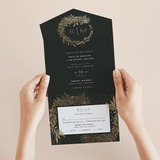 "Gather" - Savvy Wedding Invitations in Ebony by Leah Bisch - Foil Interior